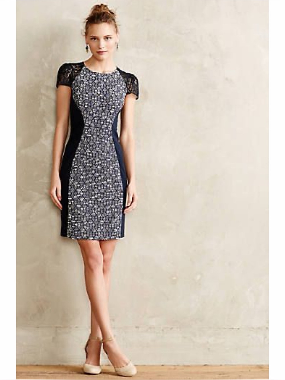 Anthropologie Moulinette Soeurs Navy Tweed Dress - Petite